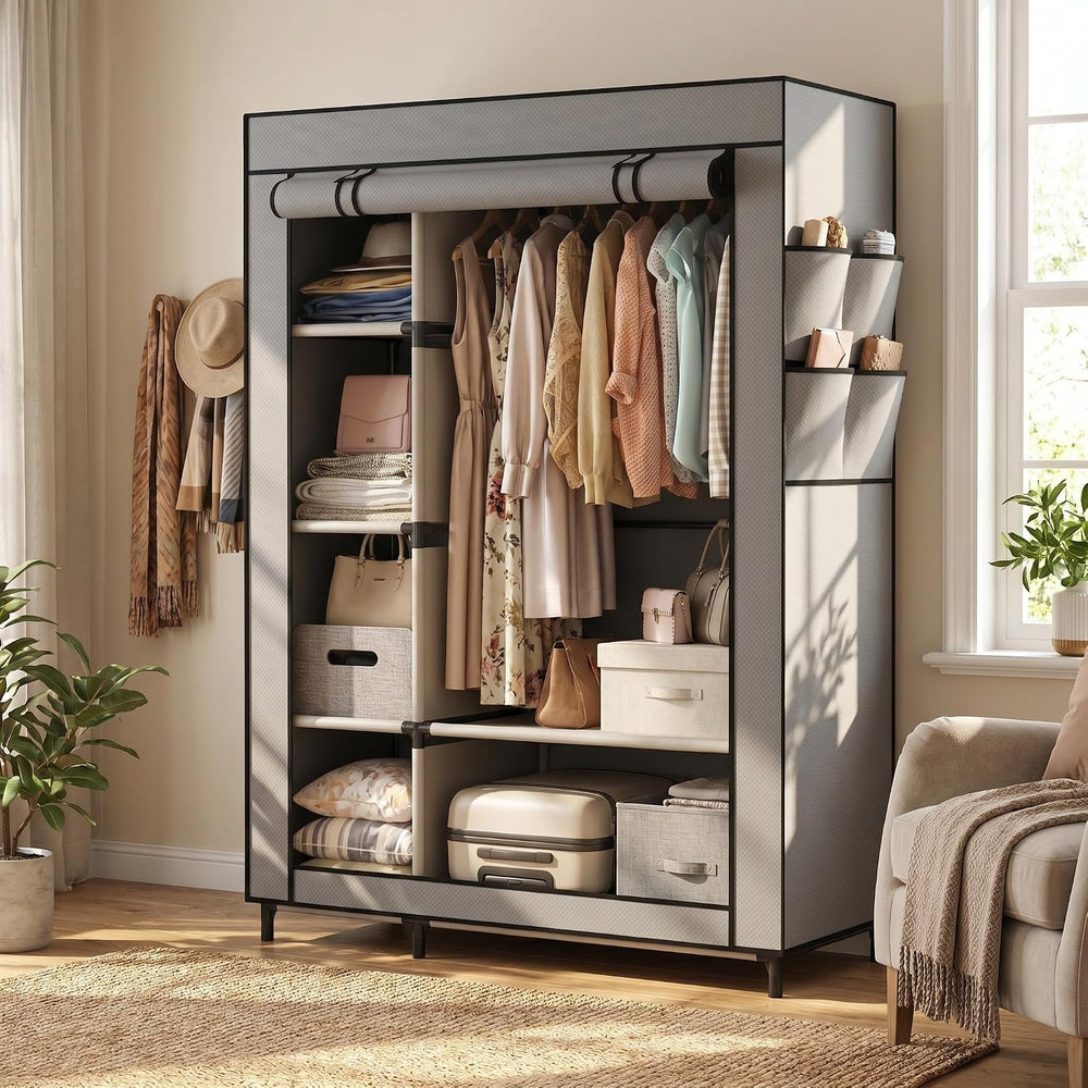 Calmootey Portable Closet Organizer, Space-Saving Storage System for Home