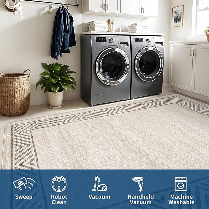 GarveeHome Washable Hallway Rug 2x6 Narrow Modern Bordered Floor Runner - Image 6