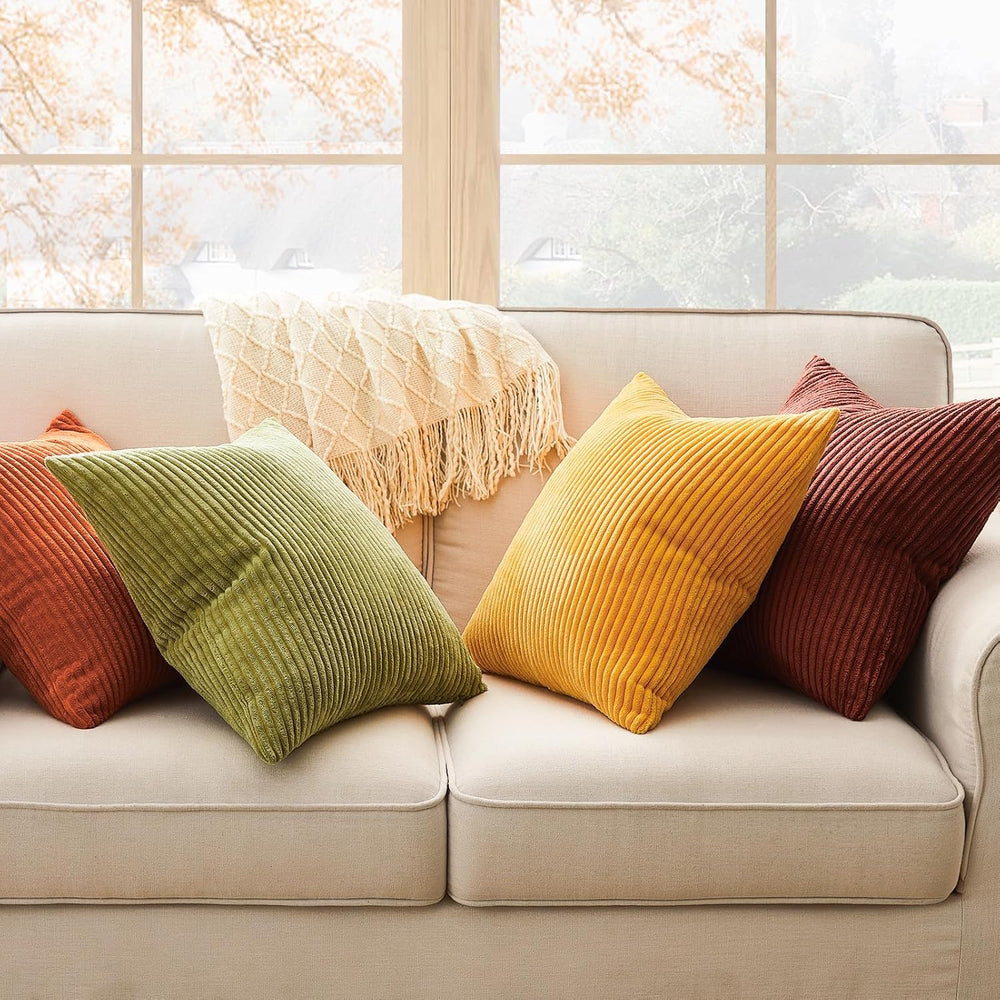 Topfinel Throw Pillow Cover 4pc Set - Multi Yellow Burnt Orange Combo - 22&qu...