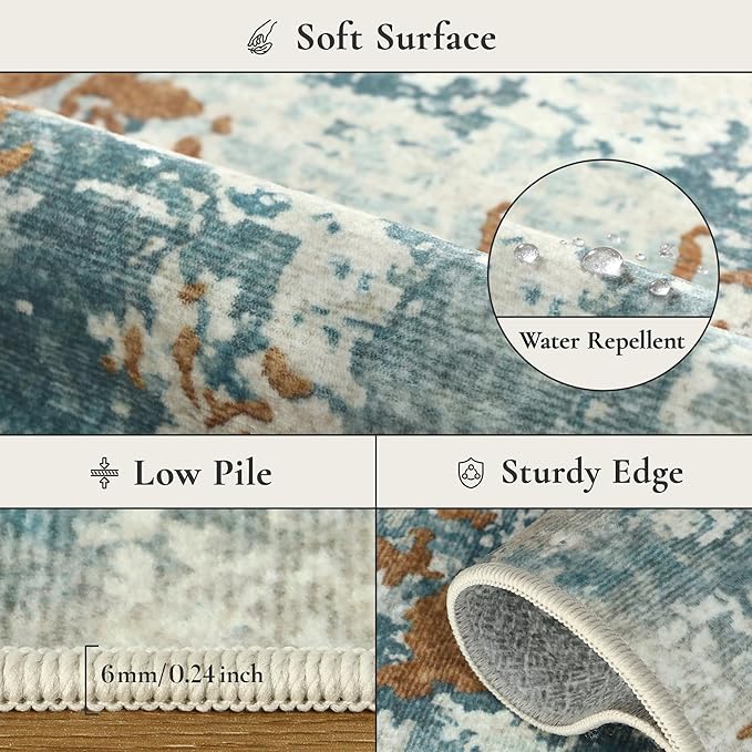 Area Rugs 8x10 for Living Room Bedroom, Modern Abstract Machine Washable Rug - Image 9