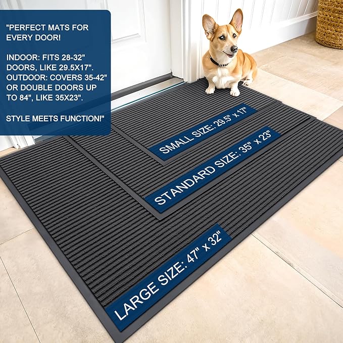 OLANLY Front Door Mat Indoor Outdoor Entrance, Waterproof Heavy Duty Doormat - Image 2