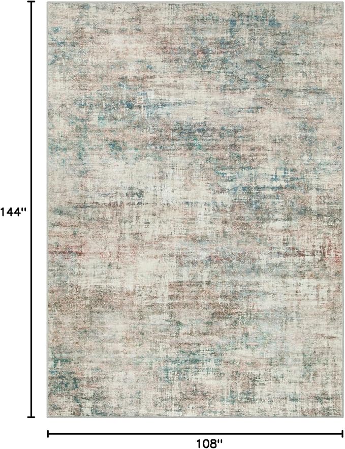 9x12 Area Rugs Washable Rug: Modern Abstract Living Room Rug Soft Anti-Skid - Image 2