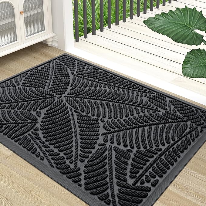 Colorxy Waterproof Doormat, Sturdy Natural Rubber Front Indoor Mat, Non Slip by Colorxy