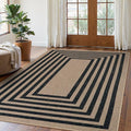Lahome Enfys Modern Geometric Easy Jute Dining Room Rug, 5x7 Modern Rugs by Lahome