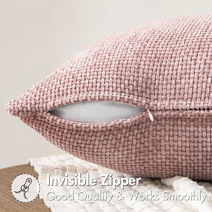 MIULEE Pack of 2 Couch Throw Pillow Covers 20x20 Inch Aesthetic Pink Modern - Image 5