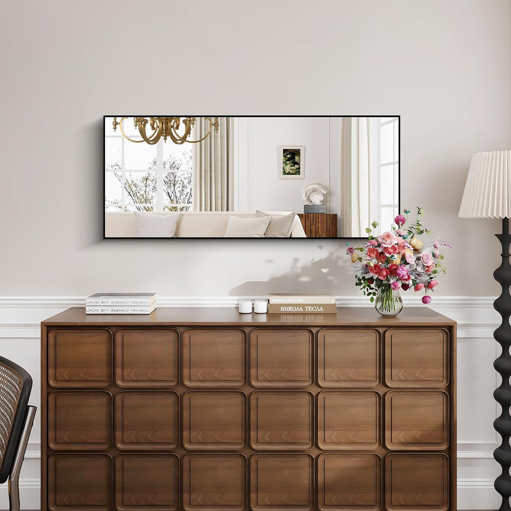 KOCUUY Black Mirror 20x48 Inch, Metal Framed Mirror for Bedroom, Modern Decor...