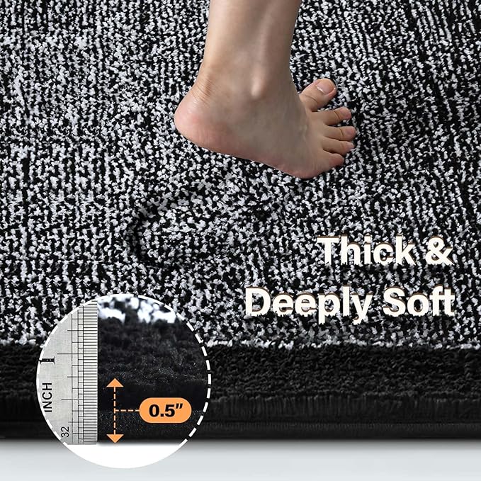60x24 Long Bathroom Rugs Washable Non Slip, Soft Absorbent Quick Dry Mats - Image 4