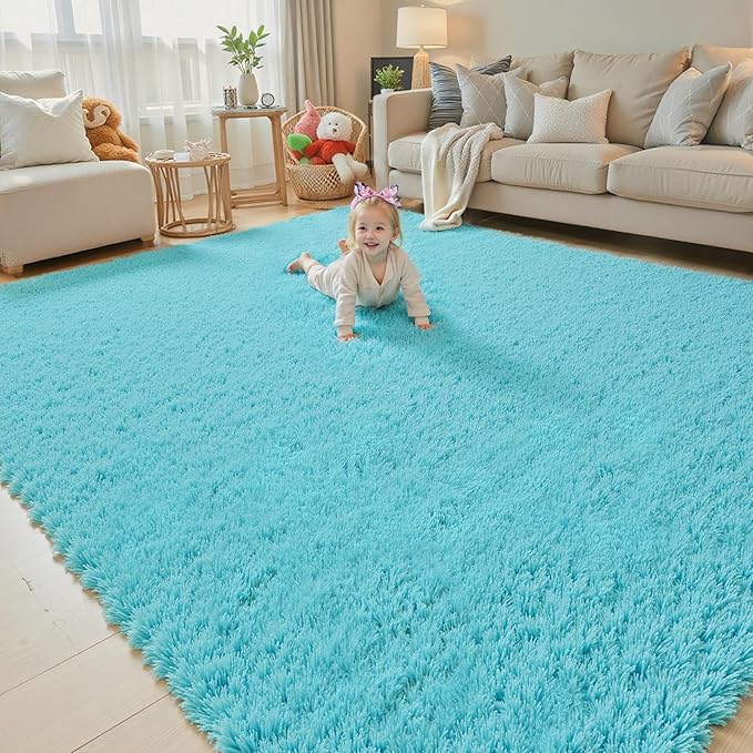 8x10 Area Rugs for Living Room Bedroom, Large Area Rug Shaggy Carpet Soft Plush by Junhejiamei