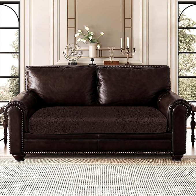 Leather Look Couch Cushion Covers Sofa Seat Slipcovers Sets Couches Furniture - Image 2