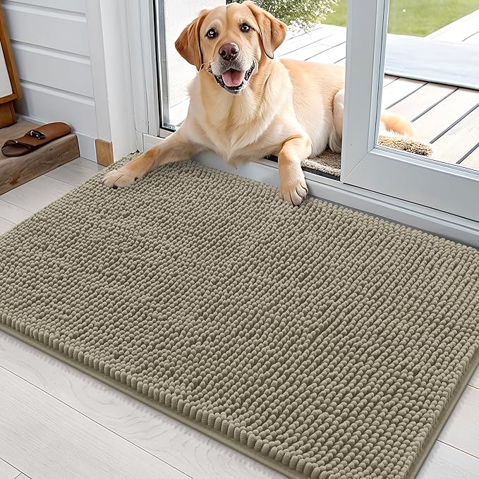 OLANLY Dog Door Mat for Muddy Paws 35x24, Absorbs Moisture and Dirt, Absorbent by OLANLY