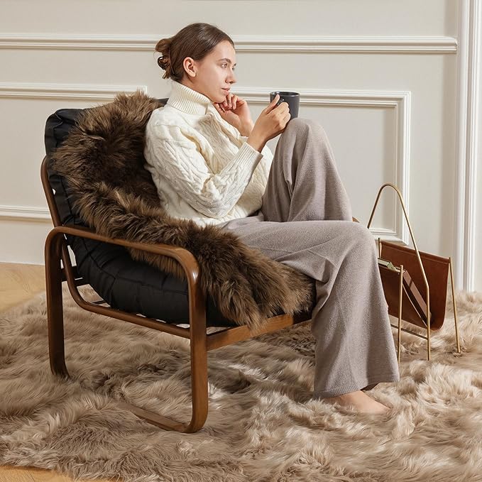Ashler Faux Fur Rug, Fluffy Shaggy Area Rug, Ultra Soft 2 x 3 Feet Sheepskin Fur - Image 5