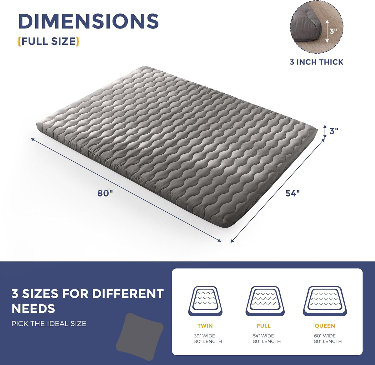maxyoyo 3" thick japanese floor futon mattress, portable shown in use