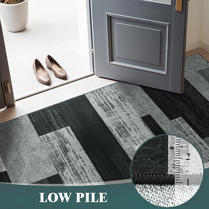 LIANLAM 3x5 Washable Area Rugs for Living Room and Bedroom, Vintage Checkered - Image 8