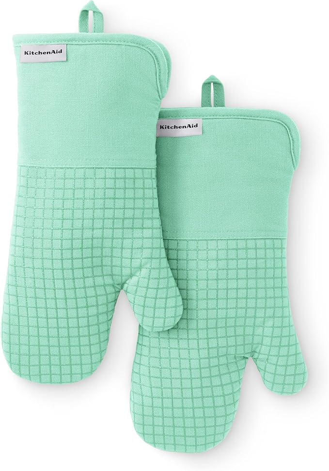 KITCHENAID Gourmet Series Gridlines Oven Mitts 2-Pack Set, Heat Resistant up to by KitchenAid