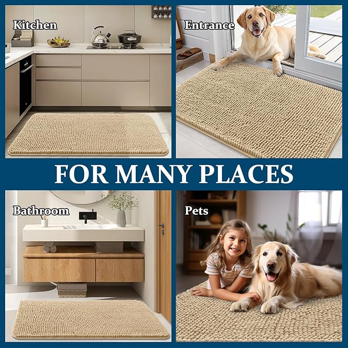 OLANLY Dog Door Mat for Muddy Paws 47x17, Absorbs Moisture and Dirt, Absorbent - Image 8