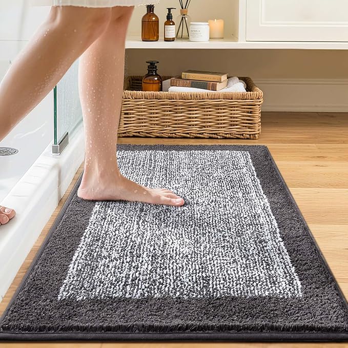 Bathroom Rugs 30x20 Non Slip Washable, Soft Absorbent Quick Dry Mats - Image 2