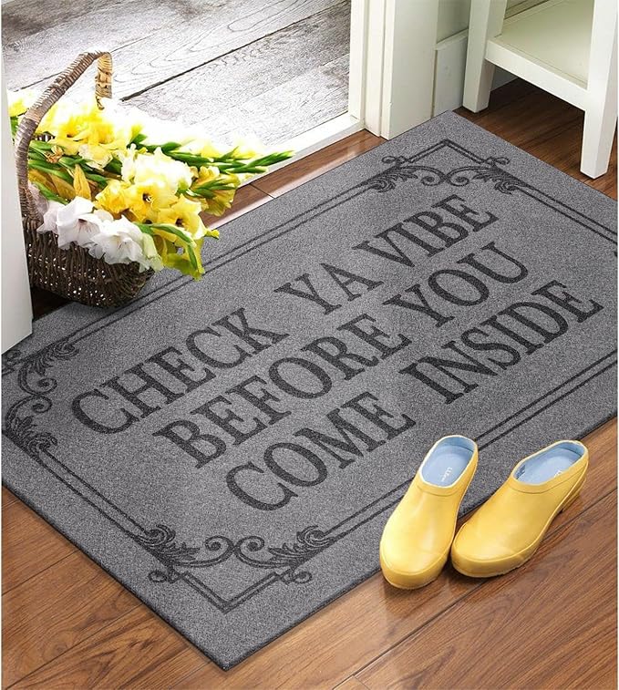 Indoor Door Mat Welcome Mats for Front Door Outdoor, Non Slip Rubber Farmhouse - Image 2