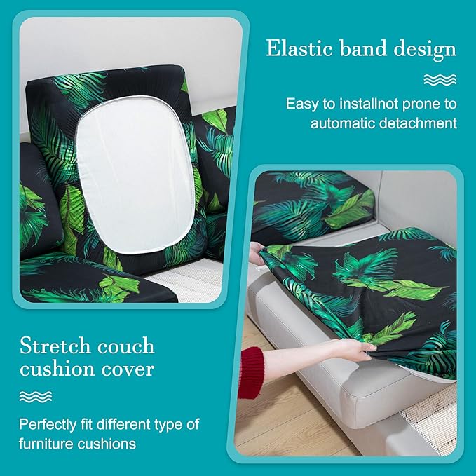 12Pcs Stretch Patio Cushion Covers, Outdoor Couch Covers Replacement, Outdoor - Image 5