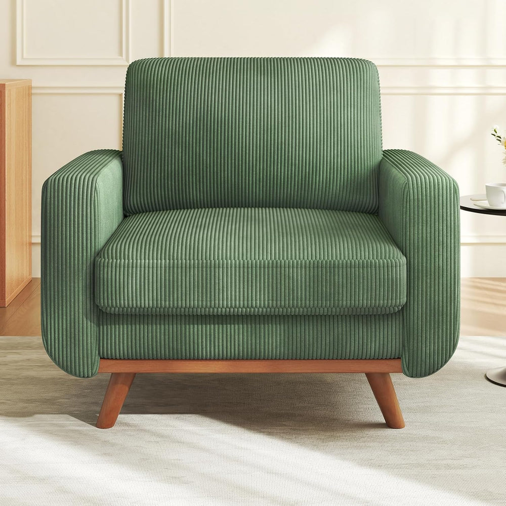 Vesgantti 38.5" Accent Chair Green, Comfy Corduroy Single Sofa Seat with...