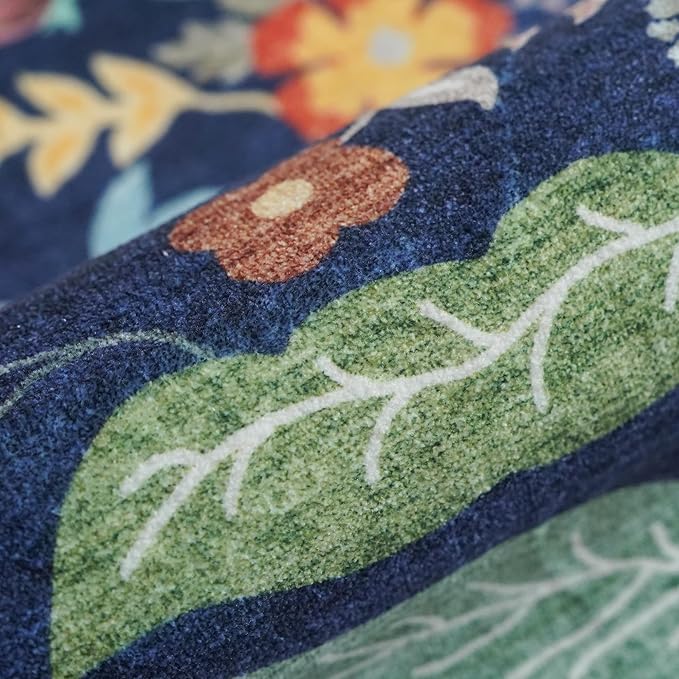 2x5 Washable Hallway Runner Rug: Stain Resistant Floral Scalloped Kitchen Rug - Image 7