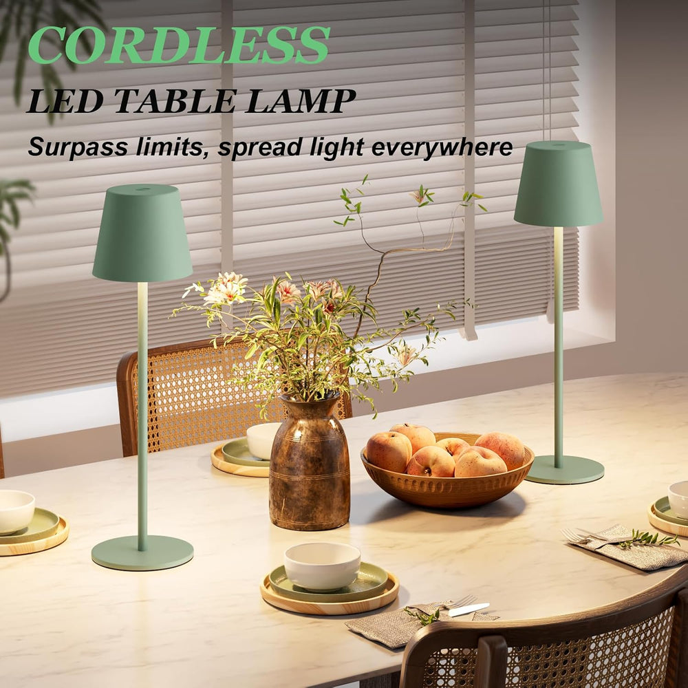 Kakanuo Cordless Table Lamp Rechargeable Green - KK 2 Pack 5000mAH Battery Op...