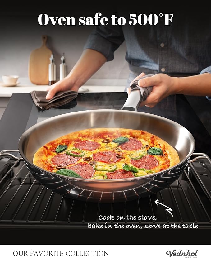 Stainless Steel Frying Pan Set, Frying Pan Stainless Steel, PFOA&PTFE Free - Image 5
