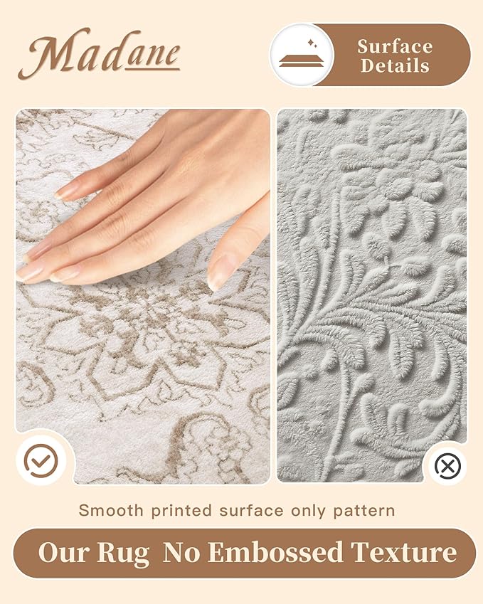 Madane 8x10 Area Rugs for Living Room, Machine Washable Vintage Rug - Image 4