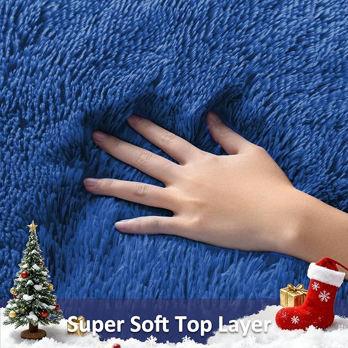 Ophanie Blue Runner Rug for Hallway, 2x6 Bedroom Bedside Living Room Rugs - Image 3