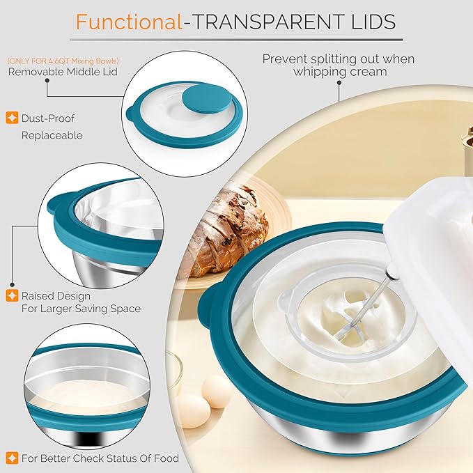 HaWare Mixing Bowls, 24-Piece Stainless Steel Salad Serving Bowl - Image 3