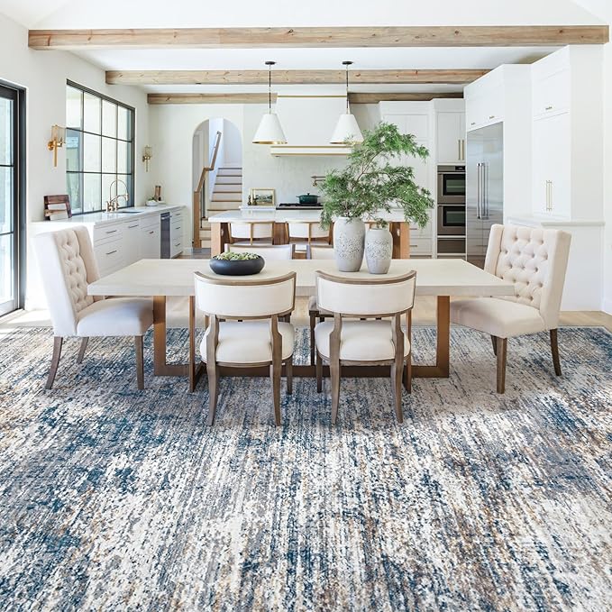 10x12 Area Rug for Living Room, Washable Modern Abstract Large Area Rug Neutral - Image 6