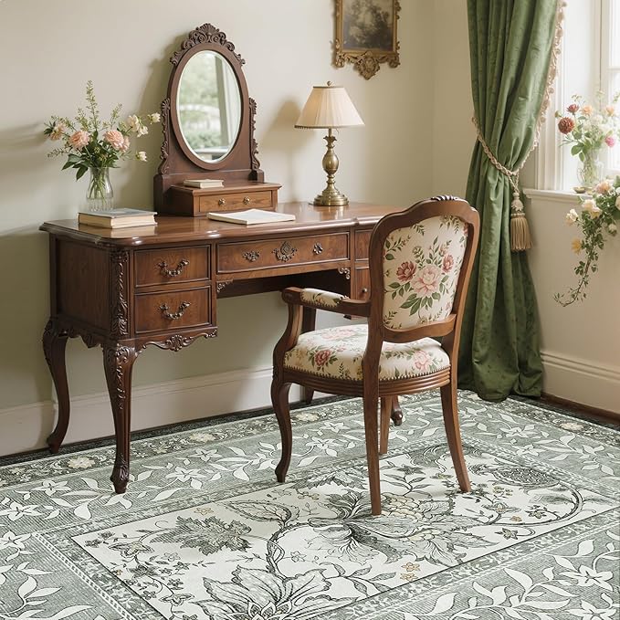 GarveeHome Provence 5x7 Area Rugs, Botanical Grove Soft Cottagecore Non-Slip - Image 3