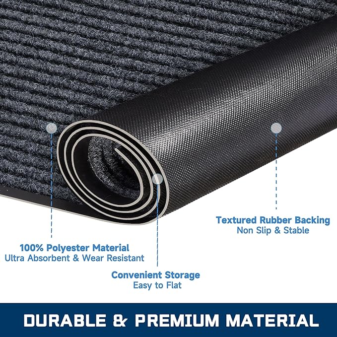 Extra Large Front Door Mat, 5 x 3 Feet Indoor Outdoor Entrance Mat, Heavy Duty - Image 5