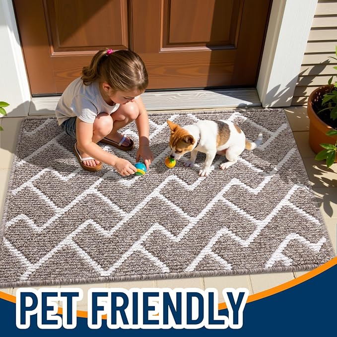 OLANLY Front Door Mat, Non-Slip Rubber Backing, Dirt Resistant and Absorbent - Image 6