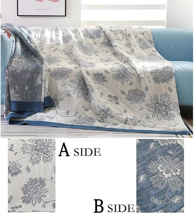 MSGKV Spring Throw Blanket 100% Cotton 60''x 80'', Versatile Woven Soft - Image 3