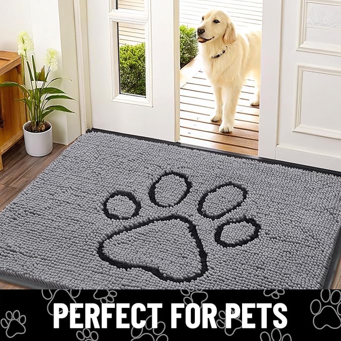 Smiry Dog Door Mat for Muddy Paws, Absorbent Dirt Trapper Non Slip Quick Dry - Image 7