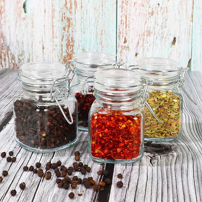 DHSBTLS 4 oz Mini Square Spice Jars, 12 Pack Glass Mason Jars - Image 8