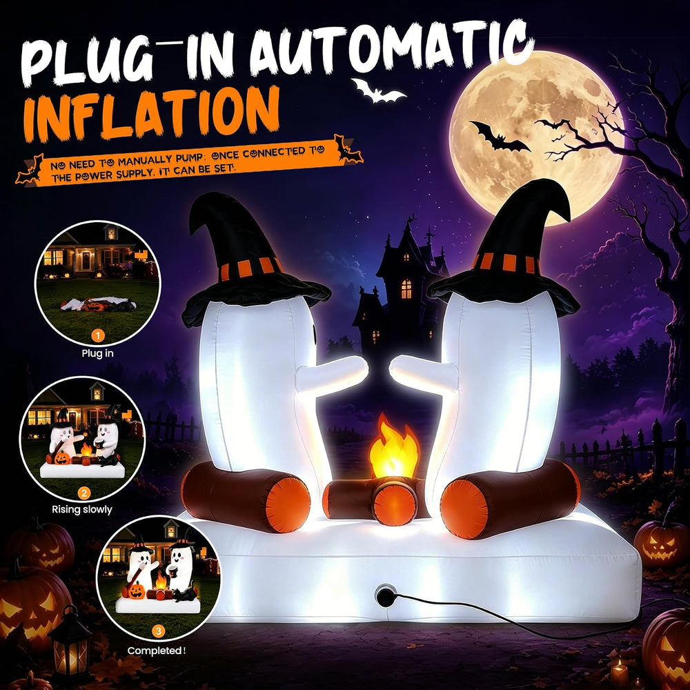 Halloween Inflatables Outdoor Decorations, 5.5FT Blow Up Yard Decorations Twi...
