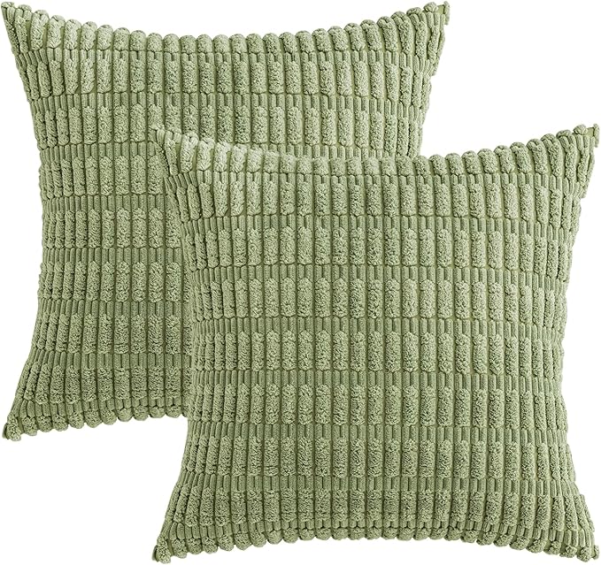 MIULEE Pack of 2 Spring Corduroy Decorative Throw Pillow Covers 16x16 Inch Soft - Image 6