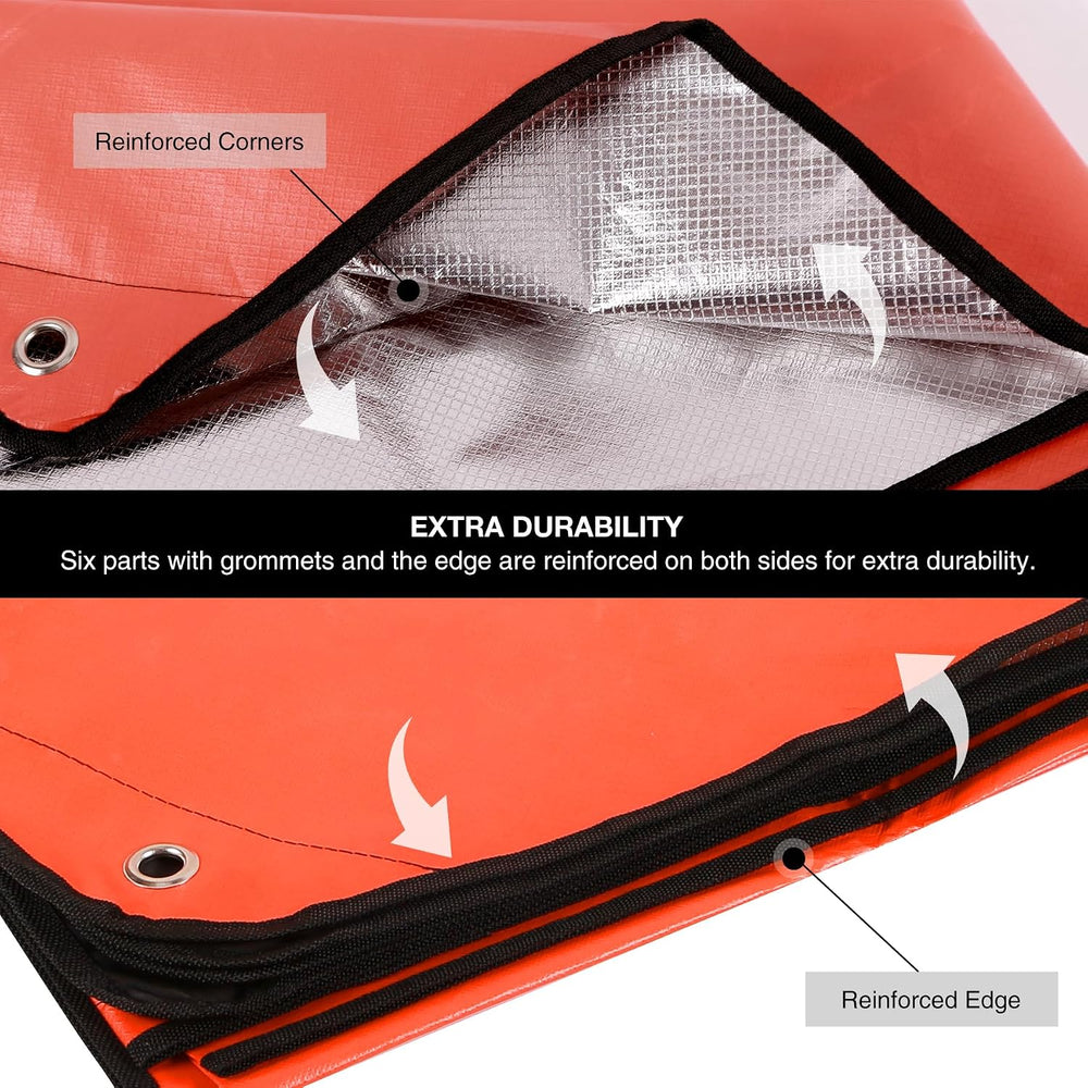 6 Pack Emergency Blankets, Waterproof Survival Thermal Tarp, Multipurpose Ref...