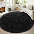 ONASAR Black Round Area Rugs 5ft, Soft Bedroom Circle Rug Floor Mats by ONASAR