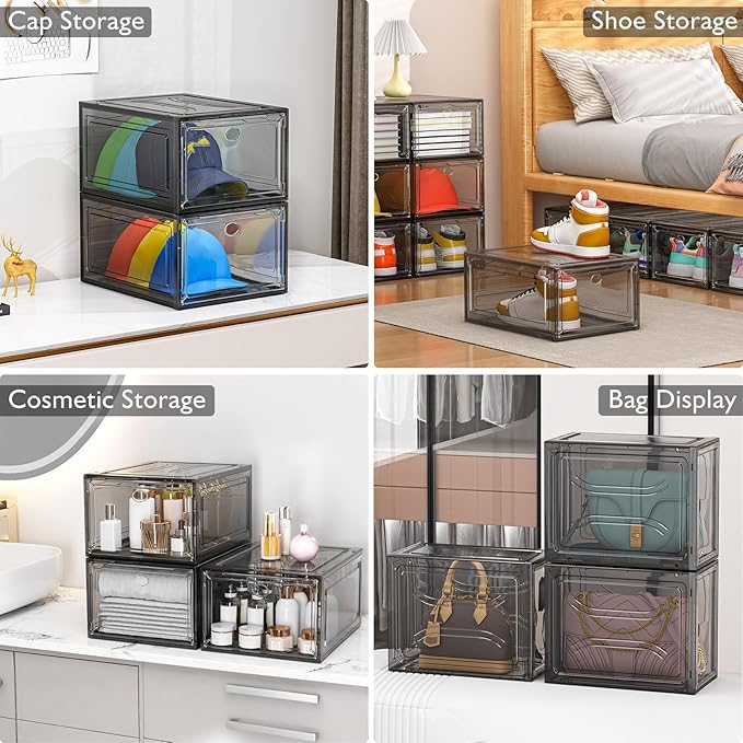 12 Pack Clear Shoe Storage Organizer - Image 6