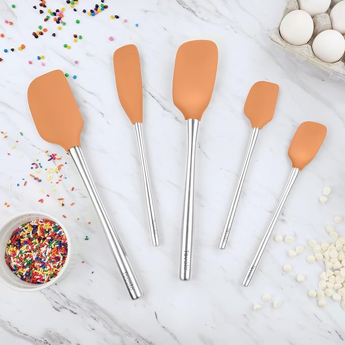 Tovolo Stainless Steel Handled Silicone Spatula Set of 5, Dishwasher Safe - Image 2