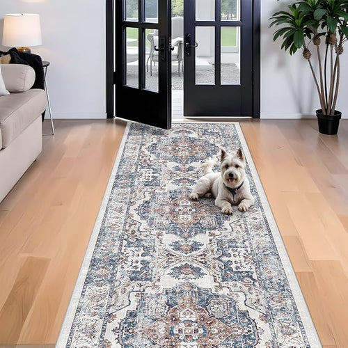 4x12 Wide Hallway Runner Rug: Vintage Washable Soft Runners - Image 2