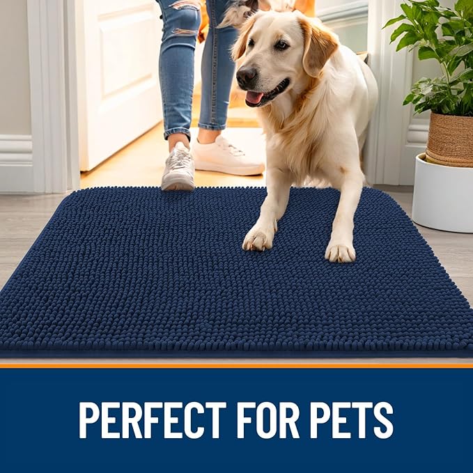 OLANLY Dog Door Mat for Muddy Paws 59x35, Absorbs Moisture and Dirt, Absorbent - Image 6