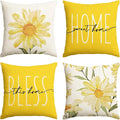 AVOIN colorlife Home Sweet Home Spring Summer Flowers Yellow Throw Pillow Covers by AVOINcolorlife