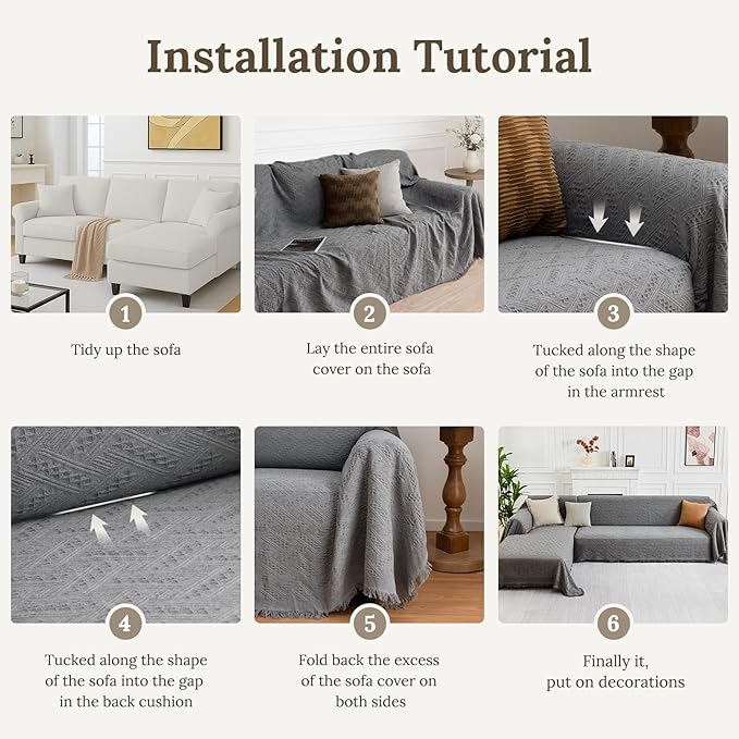 HOMERILLA Sectional Couch Covers - Image 6