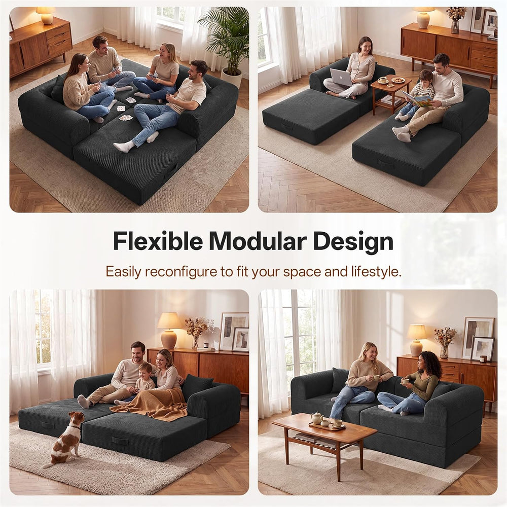 74.8’’Convertible Futon Sofa Bed, Boneless Couch for Living Room