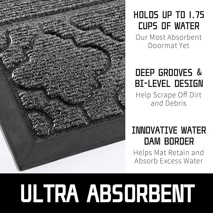 Yimobra Welcome Mat Outdoor Indoor, All-Season Waterproof Front Door Mat - Image 4