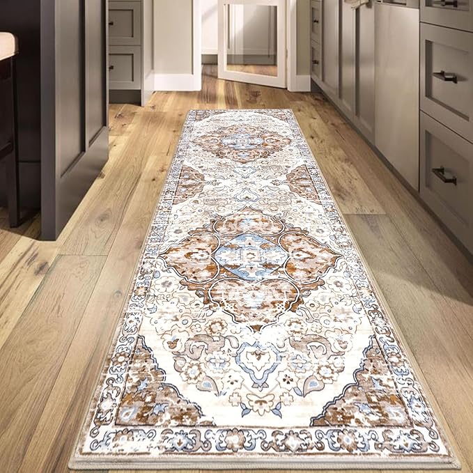 HEBE Hallway Runner Rug 2'8''x8' Washable Vintage Distressed Area Rugs Non Slip - Image 7