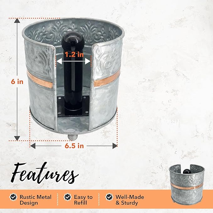 Autumn Alley Farmhouse Galvanized Kitchen Paper Towel Holder – Vintage Style - Image 4
